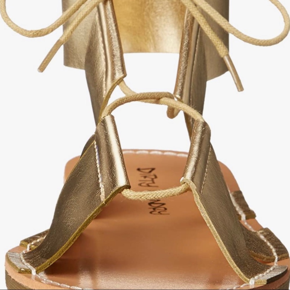 🌟 New Gold Gladiator Lace Up Sandals 🌟 - Picture 8 of 8